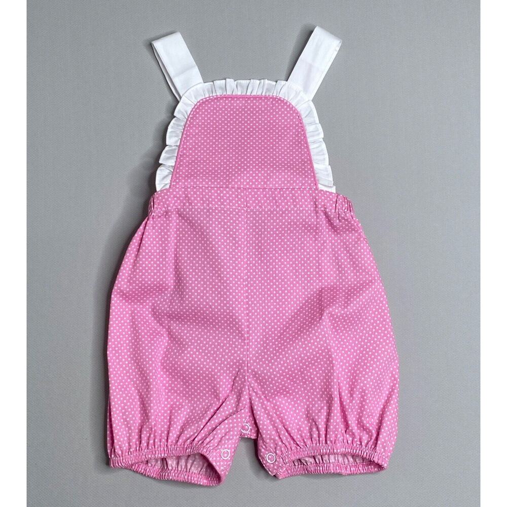 NWT Lullaby Set Pink/White Polka Dot Margaux Bib Bubble Romper Girls 2T